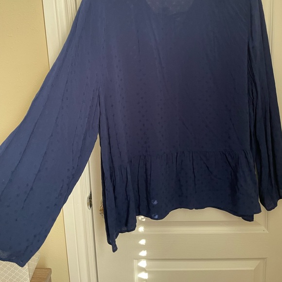 NWT LANE BRYANT BOHO PEASANT TOP. LONG SLEEVE FLORAL EMBROIDERY ACCENTS BLOUSE. - Picture 8 of 16